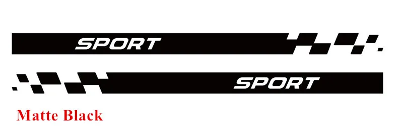Автомобильные наклейки спортивные гоночные решетки графические полосы авто дверь боковая юбка наклейки подходят на 3-5 дверей для peugeot 107 108 208 308 - Название цвета: Matte black