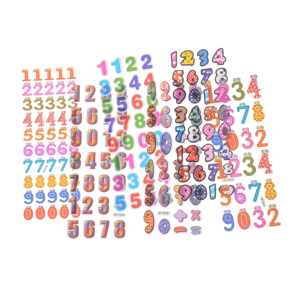 6 Sheets Cute Numbers Letter Symbol Scrapbooking Bubble Puffy Stickers Emoji Teacher Reward Kids Toy Factory Direct Sales