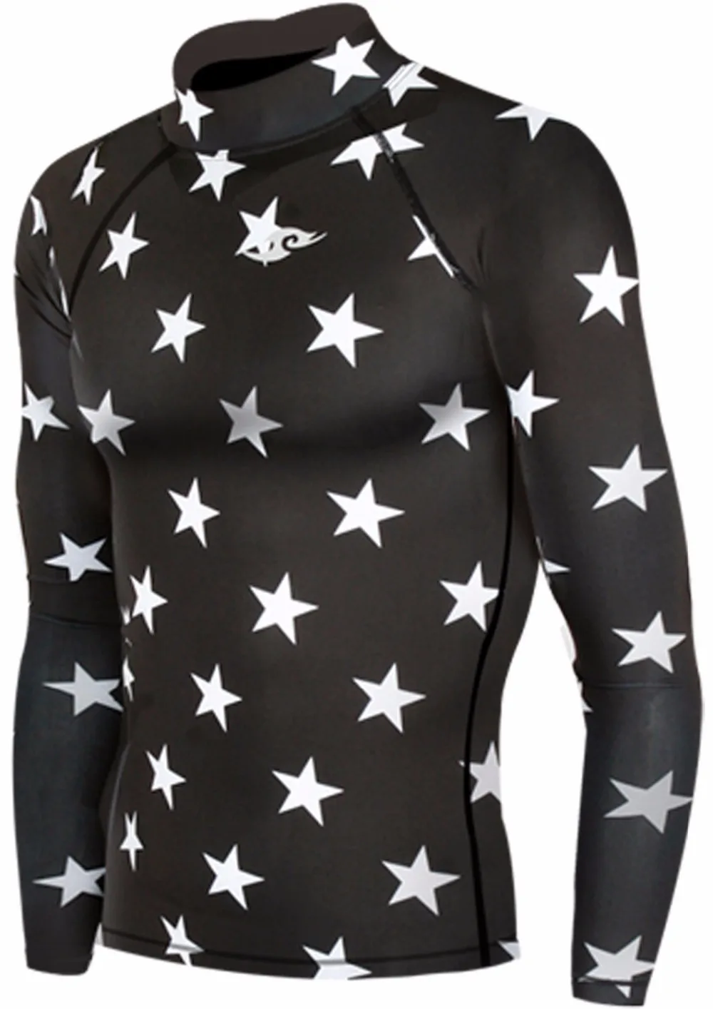 Новейшие мужские TakeFive кожи усиленное Сжатие Базовый слой черная звезда Бег Рубашка-069