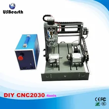 2017 DIY cnc Engraving Machine 2030-2 in 1 4axis mini lathe for wood metal stone working