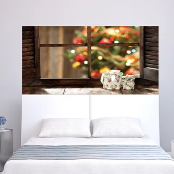 

3D Cozy Window Gift Box Headboard Sticker Sofa Background Sticker Bedroom Living Room Home Decoration Mural Sticker 90x180cm