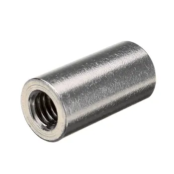 

M6 20mm Round Connector 304 Stainless Steel Threaded Sleeve Bar Stud Rod Coupling Nut New