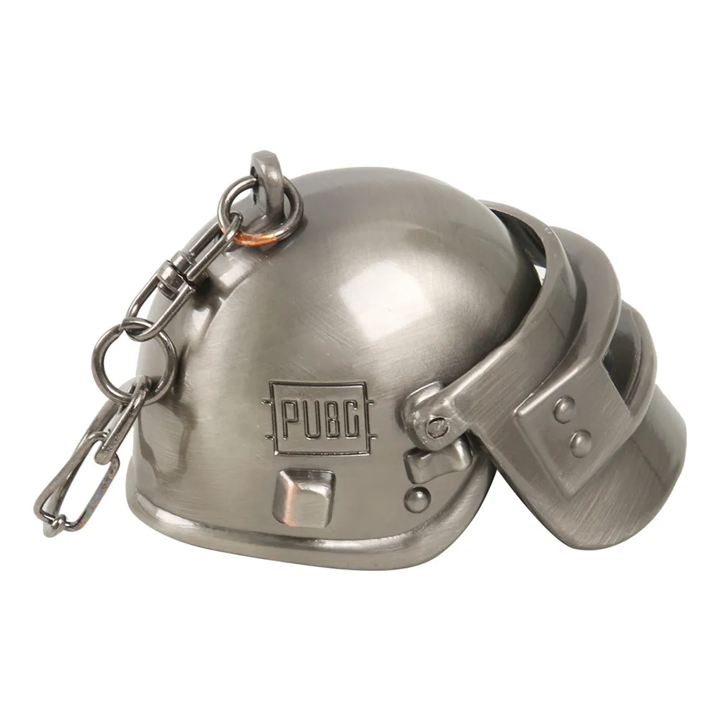 Takerlama Game Playerunknown Battlegrounds 3D Keychain PUBG Level 3 Helmet Alloy Keyring Jewelry Pe