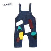 Повседневная одежда для маленьких мальчиков и девочек, джинсовые штаны на подтяжках, Комбинезоны