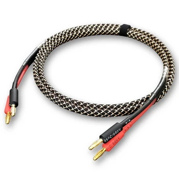 

FIHI-A1 DIY HiFi Speaker Audio Cable Banana Plug Cable Golden Plated Audiophile Oxygen free copper Amplifier Speakon Wire Cables