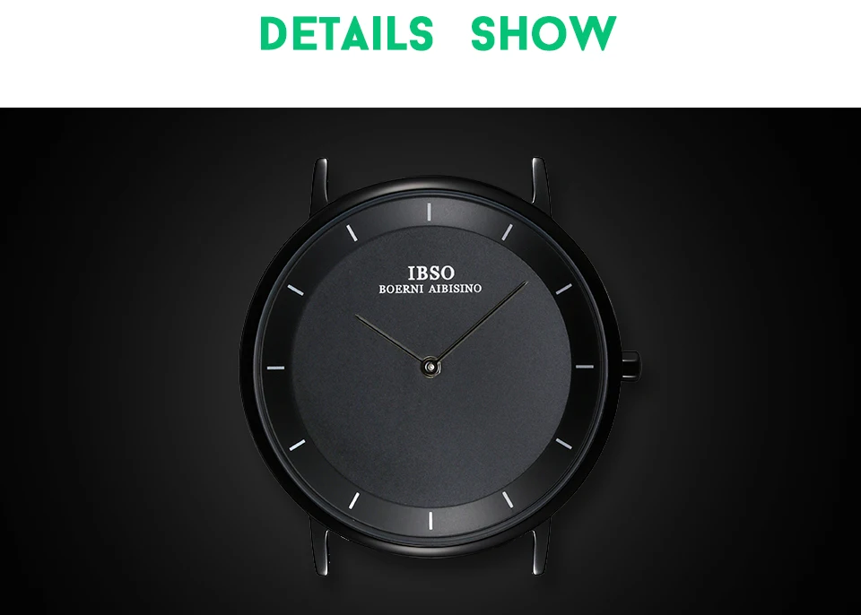 IBSO бренд 7 мм ультратонкий кварцевые наручные часы Нержавеющая Сталь сетка ремень Для Мужские часы лучший бренд класса люкс Мода Relogio masculin часы мужчин черные водонепроницаемые
