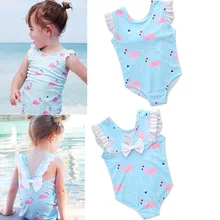 Г. сексуальный синий кружевной купальник с бантом для девочек, детский купальник, детская пляжная одежда для отдыха, купальный костюм принцессы Фламинго 18M01