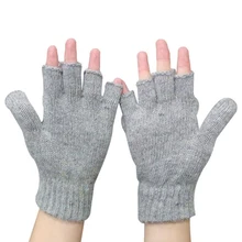 Новые зимние перчатки женские вязаные рукавицы теплые перчатки без пальцев Девушки шерсть Открытый палец перчатки зимние женские перчатки