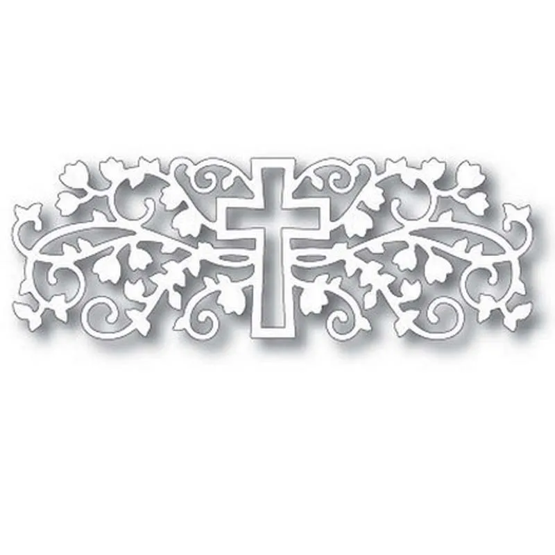 

Ufurty Handcraft Metal Cutting Dies New 2019 Cross In The Vine Embossing Die Stencil for DIY Scrapbooking Album Card Decorative