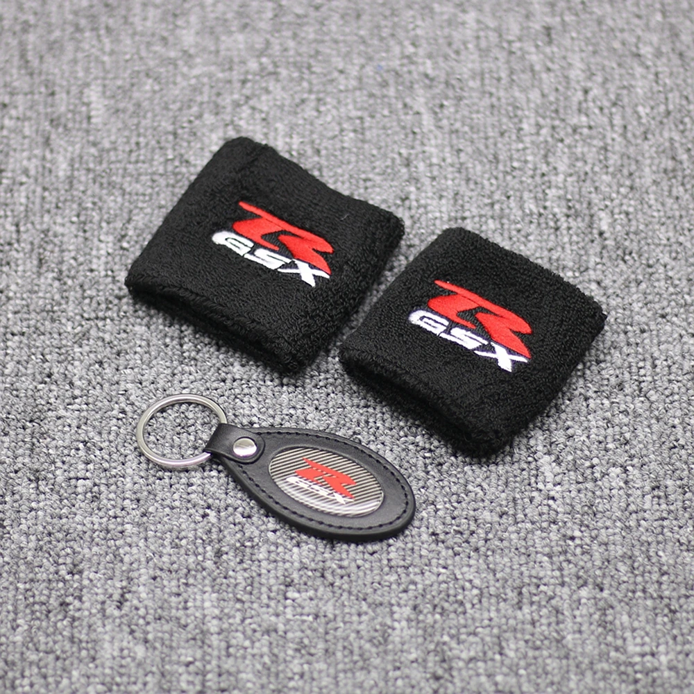 1 Pair Black Motorcycle Front Brake Reservoir Sock Oil Fluid Tank Cover