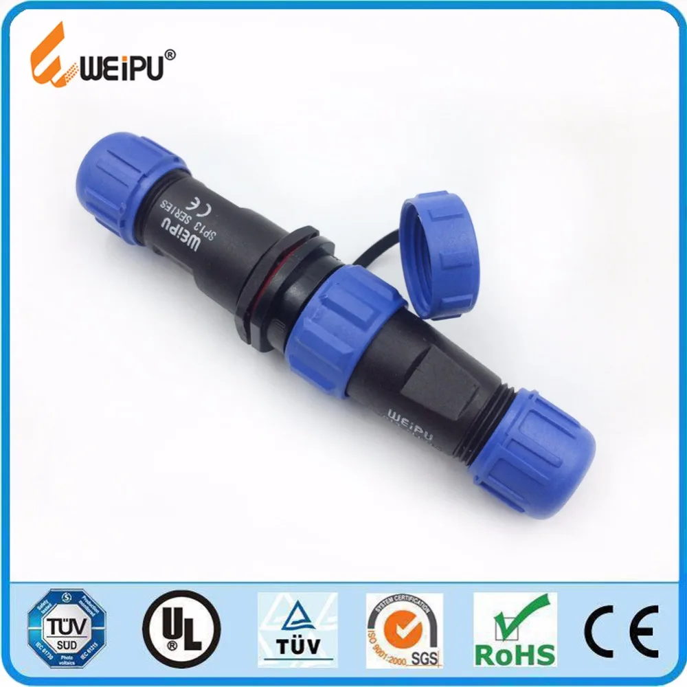 Conector Impermeable SP13 De 2 A 9 Pines (IP68) | Carcasa PA66 Y Contactos De Cobre Chapado En Oro | Ideal Para Exteriores, Barcos Y Automoción | Compra Por Pares (macho-hembra)