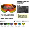 LOCLE Anti-fog Ski Goggles UV400 Ski Glasses Double Layers Skiing Snowboard Snow Goggles Ski Eyewear With One Brightening Lens ► Photo 3/6