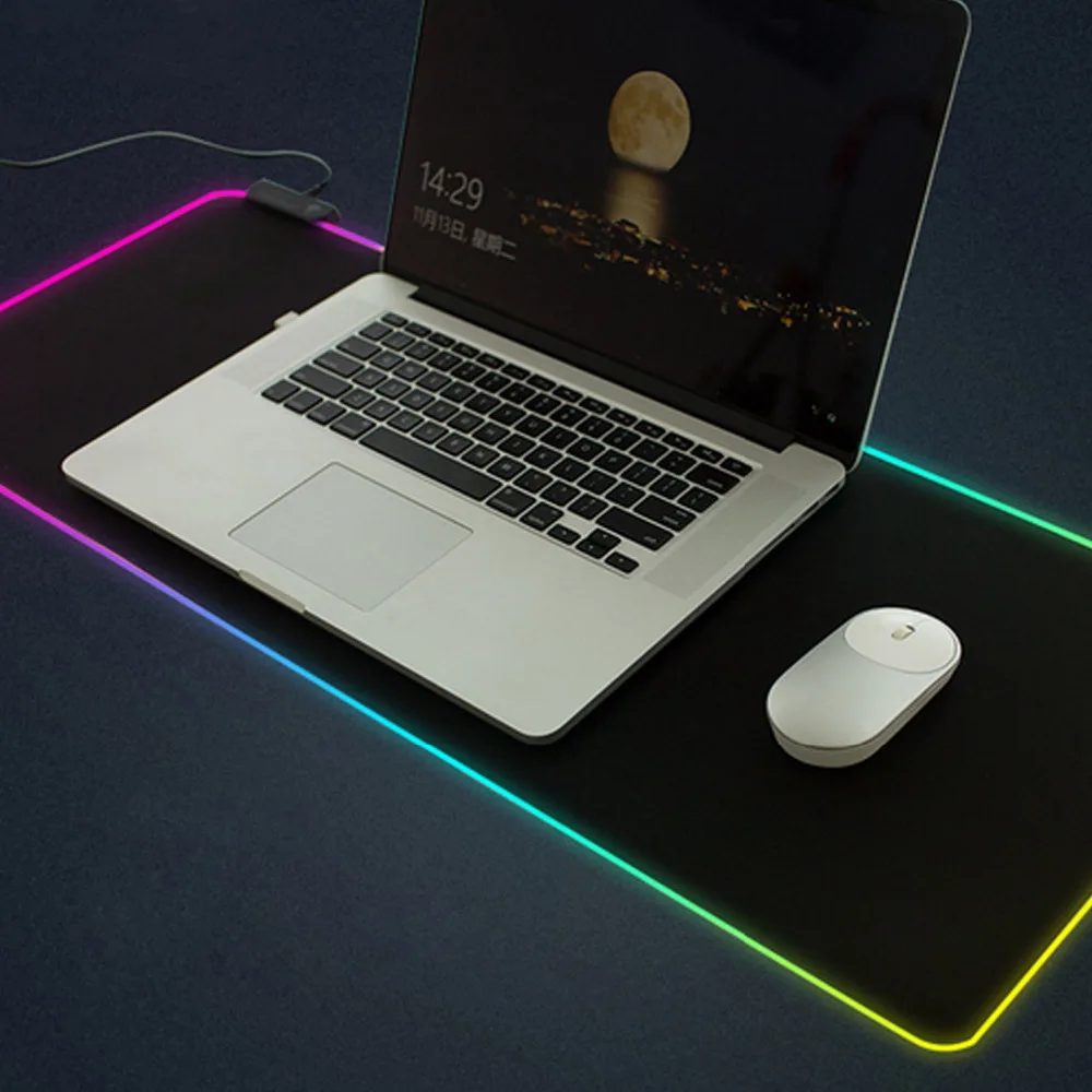 Elisona 80x30CM Large LED RGB Gaming Mouse Pad USB Wired Gamer MousePad