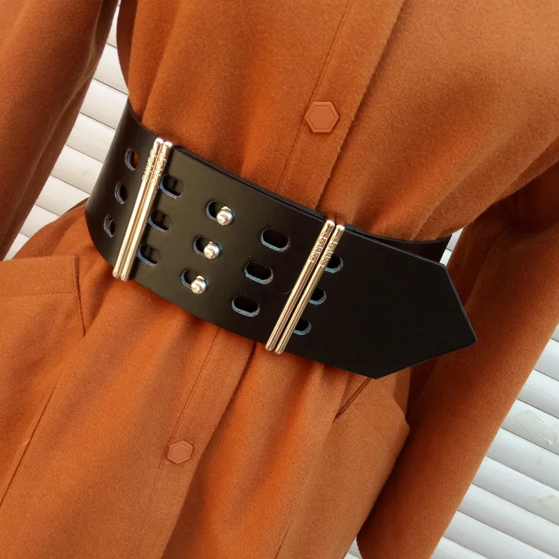 Новые Для женщин металлический ремень модные широкие Широкие пояса леди украшения из металла ремень