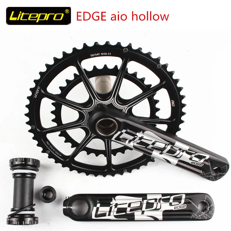 ^*Best Offers Litepro EDGE AIO Hollow Double Chainring road bike Crankset Crank 50-34T 52-34T 53T-39T GXP 170mm/172.5mm ^*Best Offers Litepro EDGE AIO Hollow Double Chainring road bike Crankset Crank 50-34T 52-34T 53T-39T GXP 170mm/172.5mm