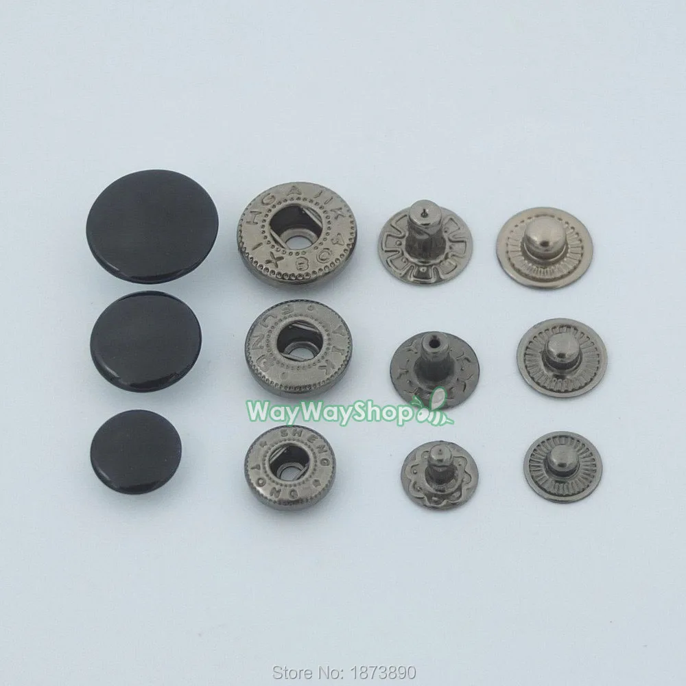 100 Pcs 10mm 12mm 15mm Metal Rapid Rivet Button Snaps Fasteners Leather