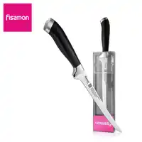 FISSMAN 8inch Stiff Filet Knife ELEGANCE Series German Steel Kitchen Knife with ABS Handle Taper Grinding