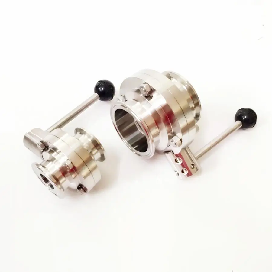 Fit 63 мм трубы диаметром x 2," Три зажим санитарный потока Управление клапан SUS 316L нержавеющей пивоварения дома