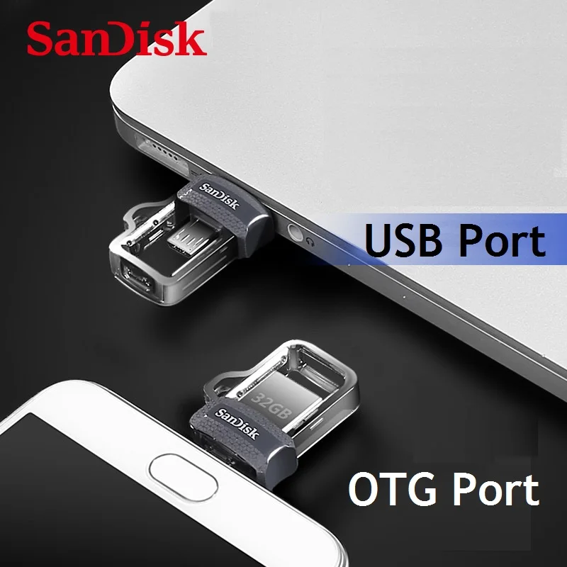 Двойной Флеш-накопитель SanDisk USB флэш-накопитель 16 ГБ 32 ГБ 64 Гб 128 Гб флешки SDDD3 130 МБ/с. USB 3,0 OTG двойной памяти флэш-накопитель диско флэш-памяти U диск