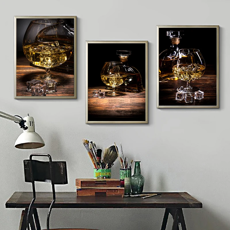Постер Whiskey Ice Wine Art с принтом настенные шикарные картины уникальная Картина на