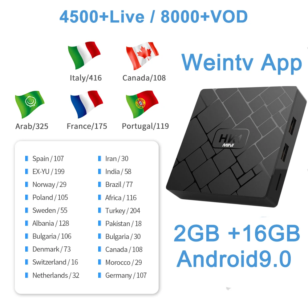 ТВ приставка HK1 mini Android 9 0 RK3229 четырехъядерная 2 4G беспроводная Wi Fi ОЗУ Гб ПЗУ 16 4K HD