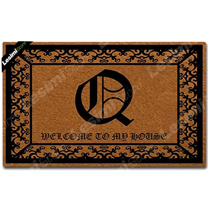 Printed Family Name Letter Q Welcome Home Doormat Add Text Picture Entrance Floor Mat Rubber Backing Non Slip Pad | Дом и сад