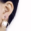Metal Shell Round Earrings Non Pierced Natural Shell Geometric Clip On Earrings Without Piercing Women Minimalist Earring CE153 ► Photo 3/3