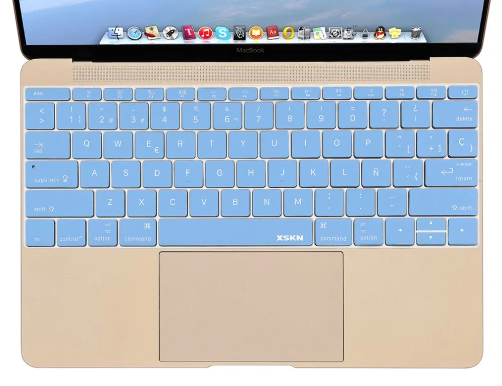 XSKN испанские буквы высшего качества силиконовый чехол для клавиатуры защита кожи для MacBook 12 дюймов, макет США, 4 цвета на выбор