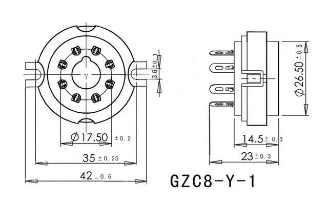 25 шт. 8pin Позолоченные пробки GZC8-Y-1-G розетки керамическая основа El34, Kt88, 5Ar4, 5881A, 6V6Gt