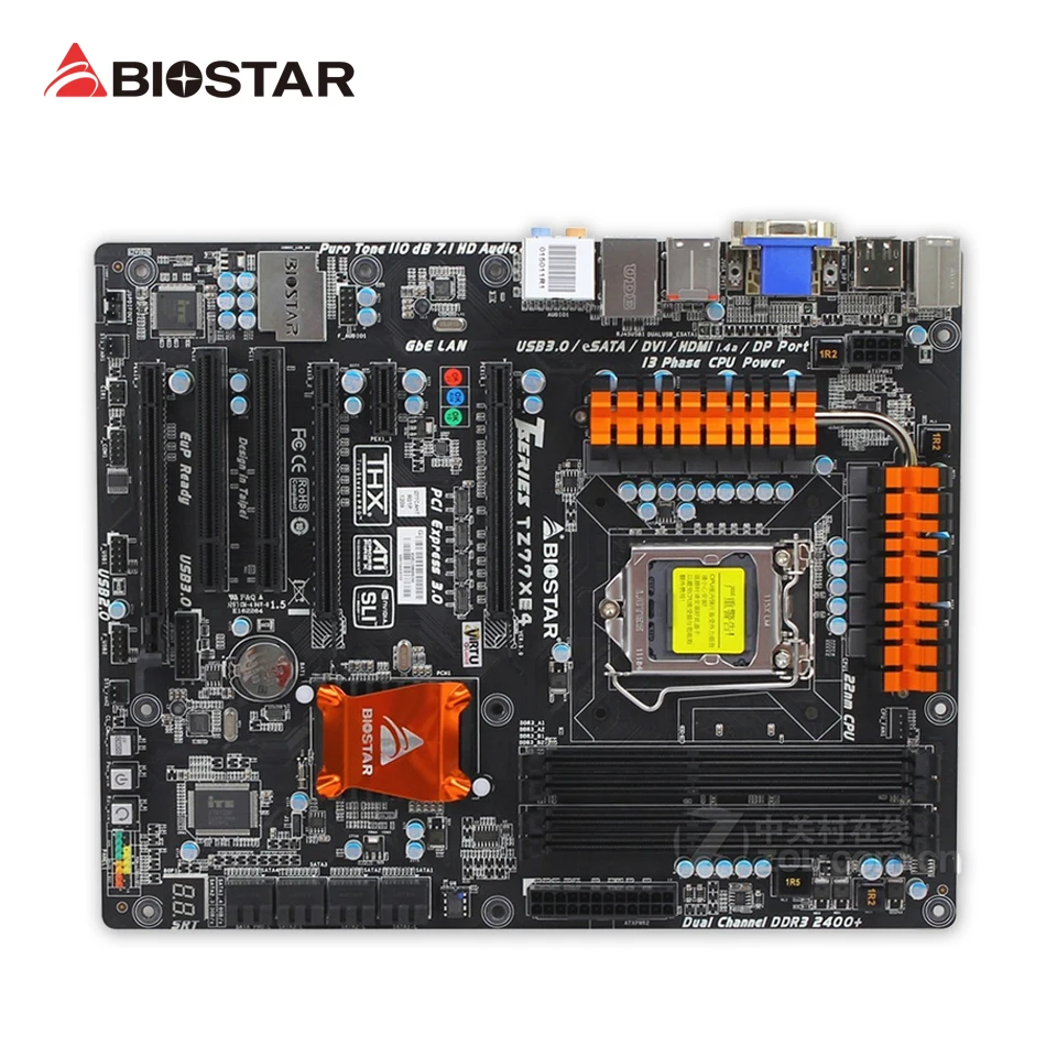 

BIOSTAR TZ77XE4 Desktop Motherboard Z77 LGA 1155 DDR3 32G SATA3 USB3.0 ATX