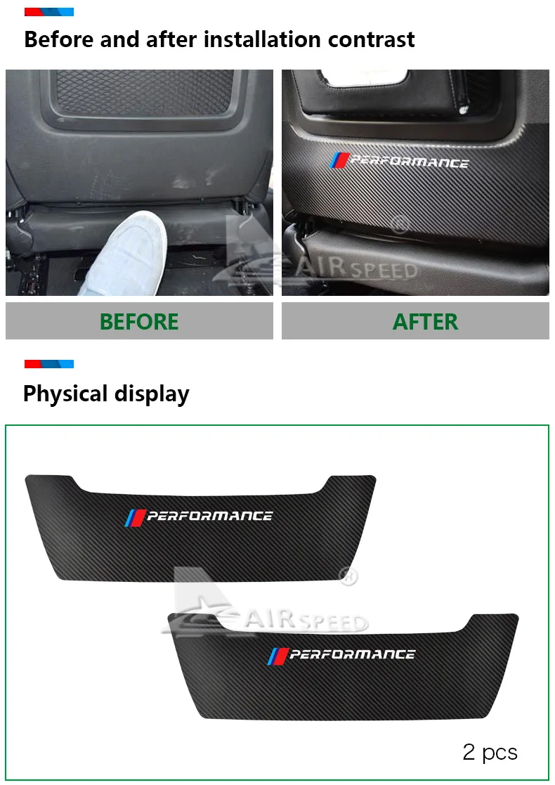 Airspeed Car Front Seat Back Protective Carbon Fiber Vinyl Stickers Decor for BMW 1 3 Series 320 325 Car Accessories Car Styling (2)