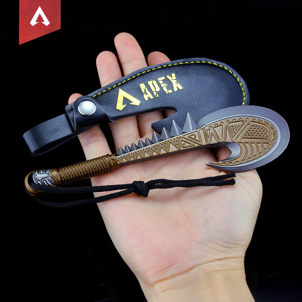 

15cm Game Weapons Figures Apex legends GIBRALTAR Sickle with Leather Case Action Figure Toys Collection Keychain for Boys