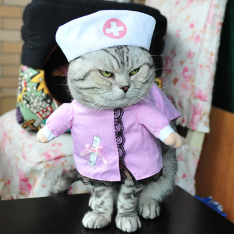 Funny Pet Cat Clothes Policeman Cat Clothes Cute Clothing For Cat Cool Costume Uniform with Hat Nurse Suit Pet Supplies 1c50 Funny Pet Cat Clothes Policeman Cat Clothes Cute Clothing For Cat Cool Costume Uniform with Hat Nurse Suit Pet Supplies 1c50