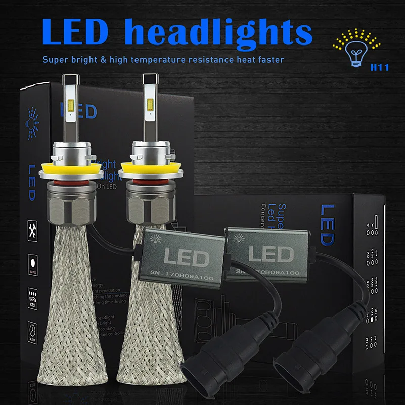 AUXITO 2x H7 H11 H8 H9 9005 9006 Car Led headlight Bulb For Volvo XC90