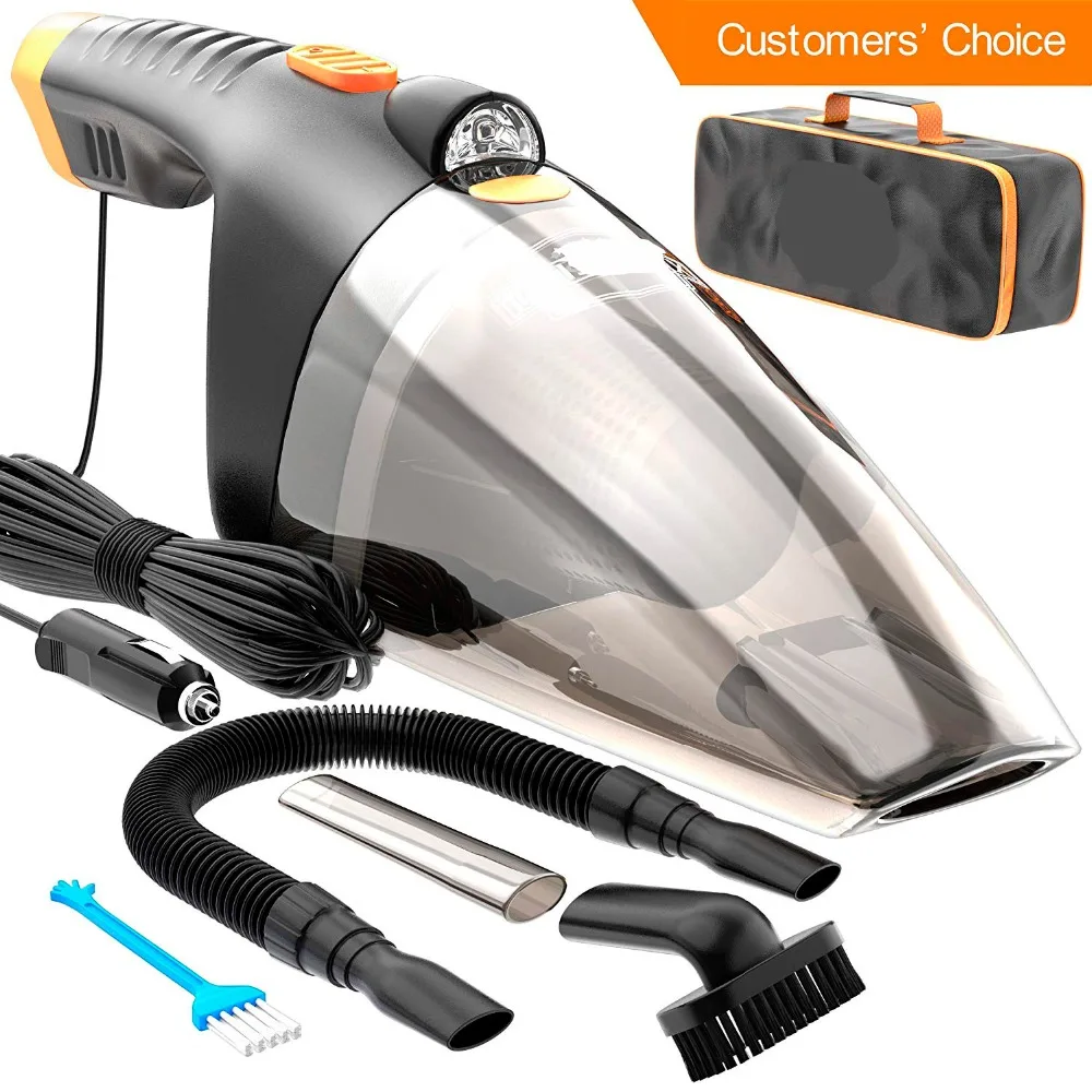 Портативный автомобильный пылесос со светодиодсветильник 4800 па футов (5 м)|car vacuum