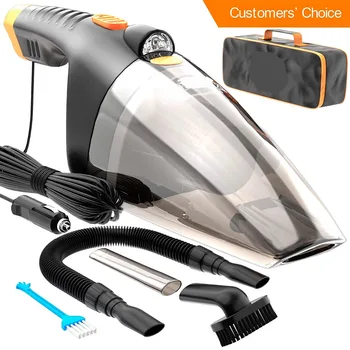 

LED Light Car Vacuum Cleaner 4800Pa Wet&Dry Portable Handheld 16.4FT(5M)Power Cord with Carry Bag Auto Light weight Cleaner