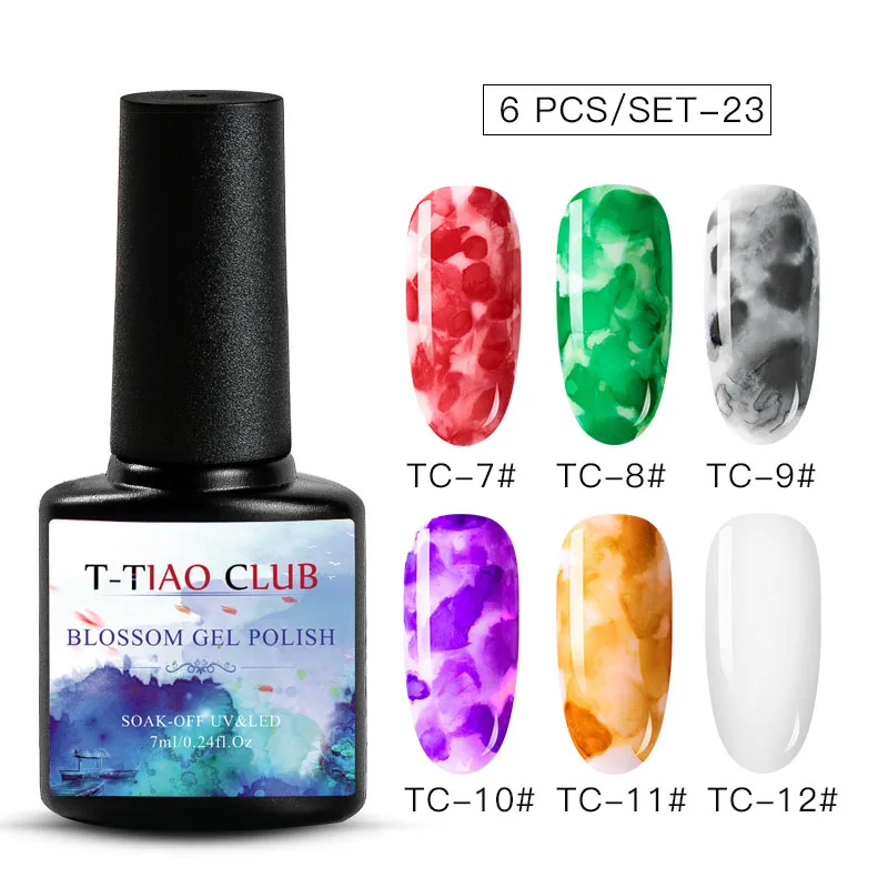 T-TIAO CLUB Blooming Painting Nail Gel Polish Effect Flower Blossom Nails Gel Soak off UV Gel Varnish Manicure Nail Art Lacquer - Цвет: EZH04522