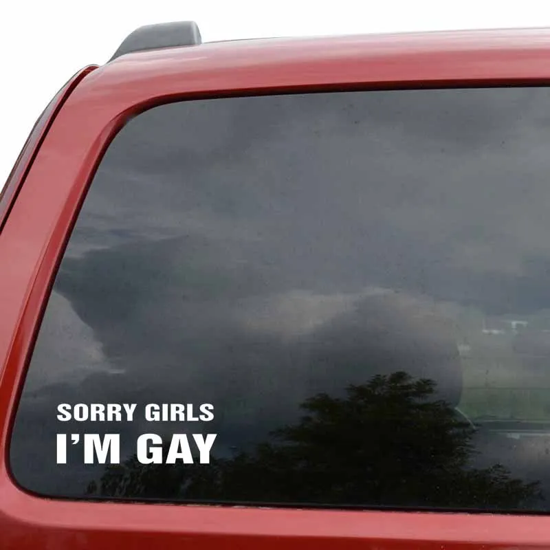 QYPF 14 см* 5,3 см забавная виниловая наклейка на автомобиль с надписью «Sorry Girls I'm Gay», черный, серебристый цвет, аксессуары C15-1948