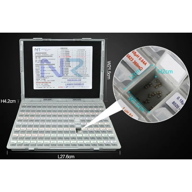 27,6x21,5x4,2 cm SMT resistor condensador caja de almacenamiento electrónica y organizadores caja de componentes caja de almacenamiento 128 rejilla componentes