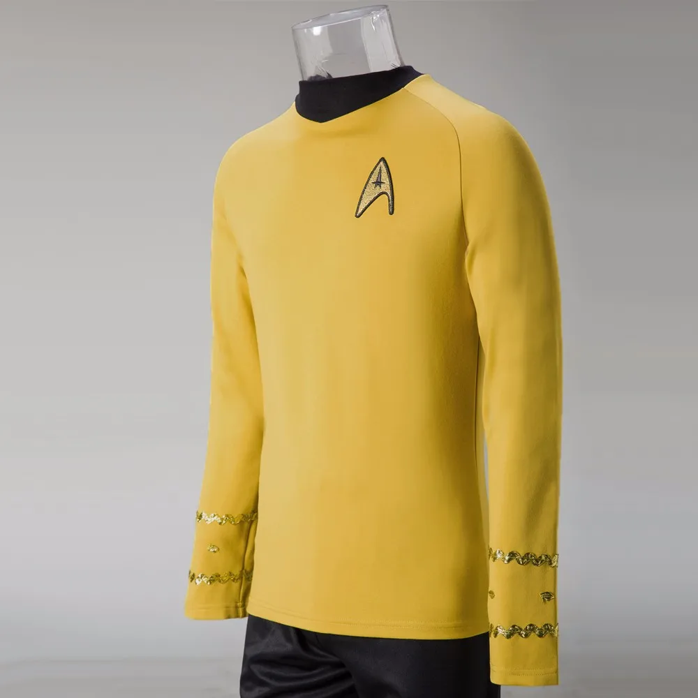 Cosplay Star Trek TOS The Original Series Kirk Shirt Uniform Costume Halloween Yellow Costume (2)