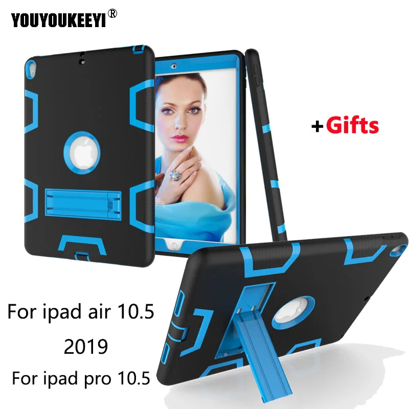 

For iPad Air 3 10.5 2019 Case For new iPad Pro 10.5" 2017 Cover Funda Tablet Kids Safe Shockproof Silicone Hard Stand Hand Shell