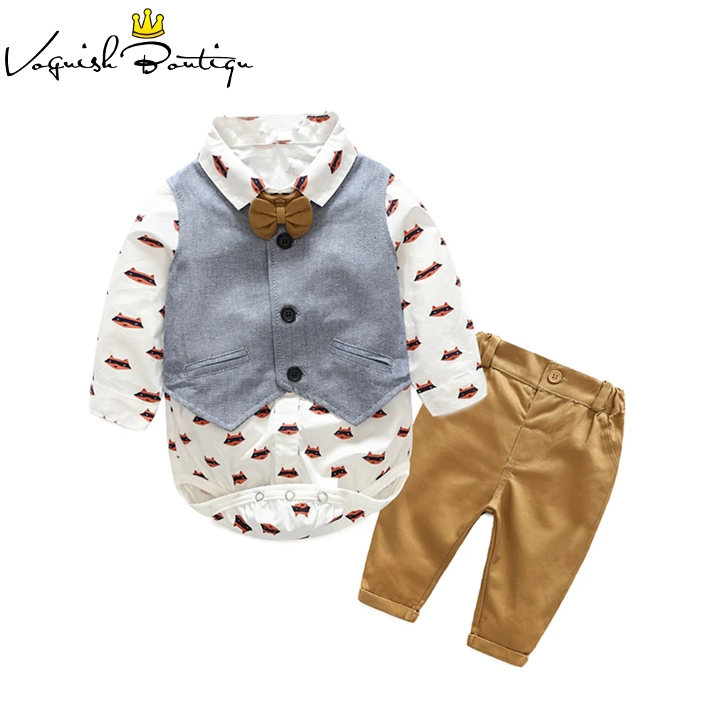 Roupas casuais de algodão para bebês, roupas para meninos recém