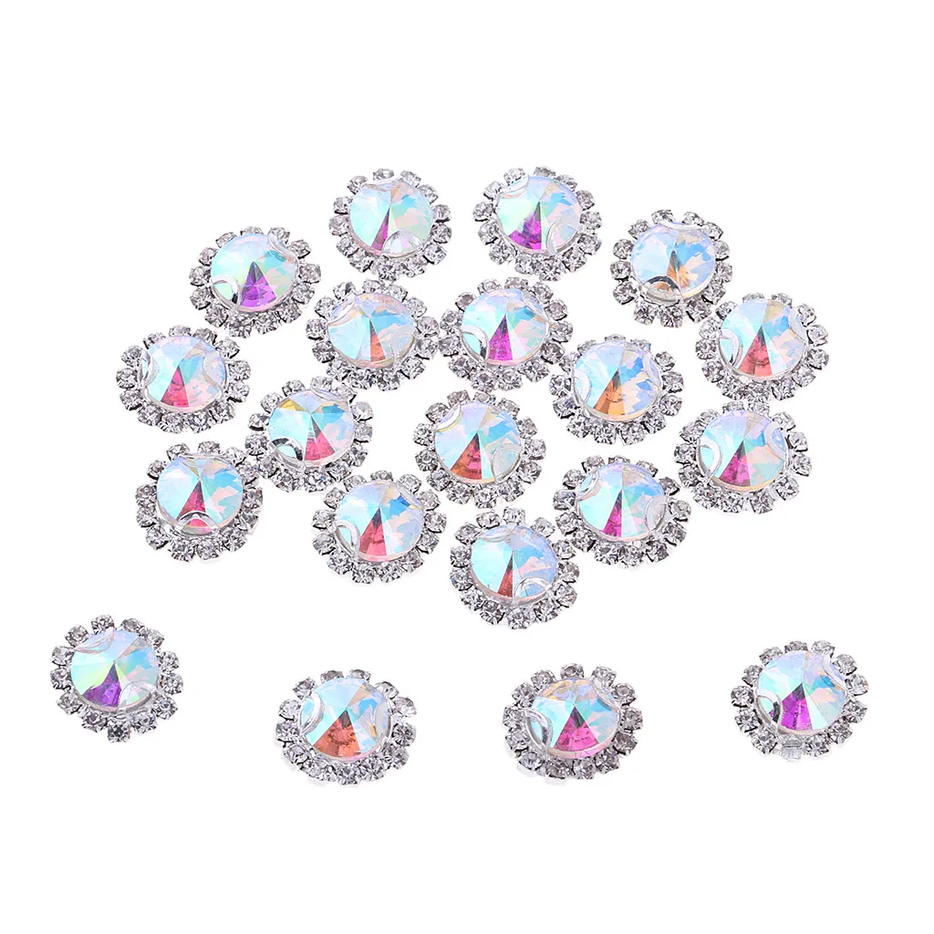 20Pcs Glass Rhinestone Sewing On Clothes Wedding Dress DIY Fashion Rhinestone Decoration Sticker Sewing Accessories