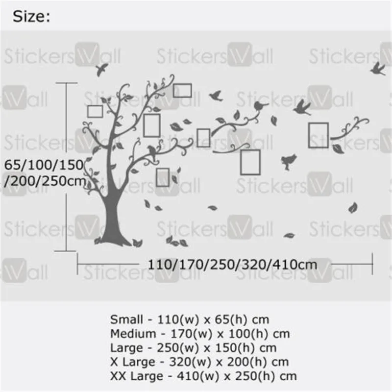 J25 3D DIY Фото Дерево семейное дерево птица фоторамка виниловая детская настенные цитаты, наклейки на стену, настенная художественная роспись домашний декор