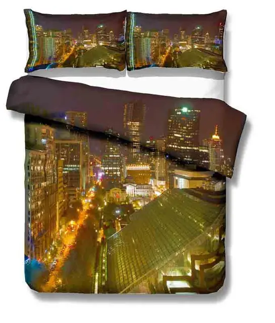 Prosperous City 3d Bedding Set Duvet Covers Pillowcases Comforter