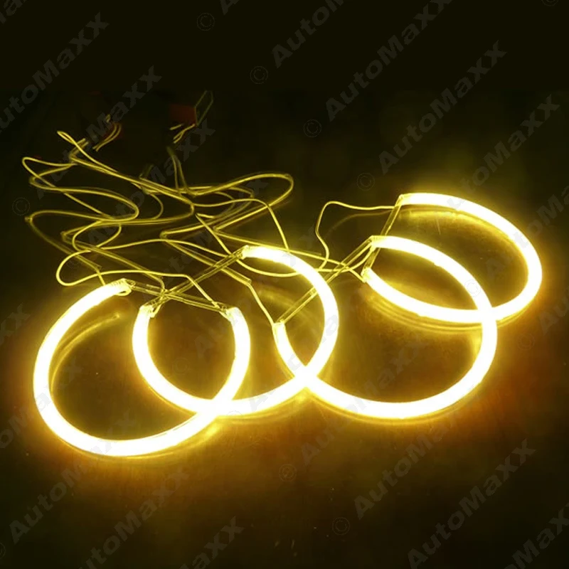 FEELDO 4X131 мм для BMW E46 E36 E38 E39 свет Наборы желтый автомобиль CCFL Halo кольца Ангельские