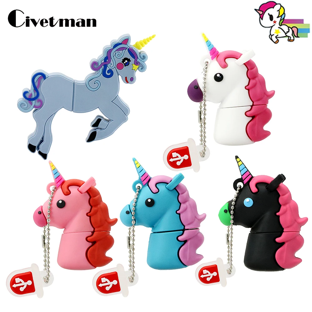 USB Flash font b Drive b font Lovely Colorful Unicorn Pen font b drive b font