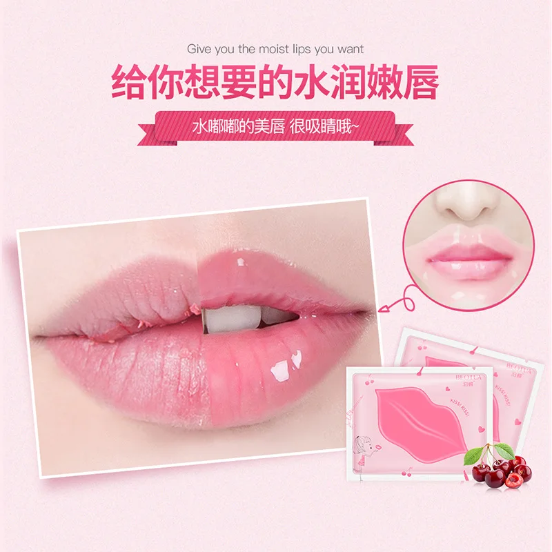 5Pcs Lip mask Plumper Crystal Collagen Pads Moisture Essence Wrinkle Patch Pad Gel Scrub Lips Care Enhancer lip sleeping mask