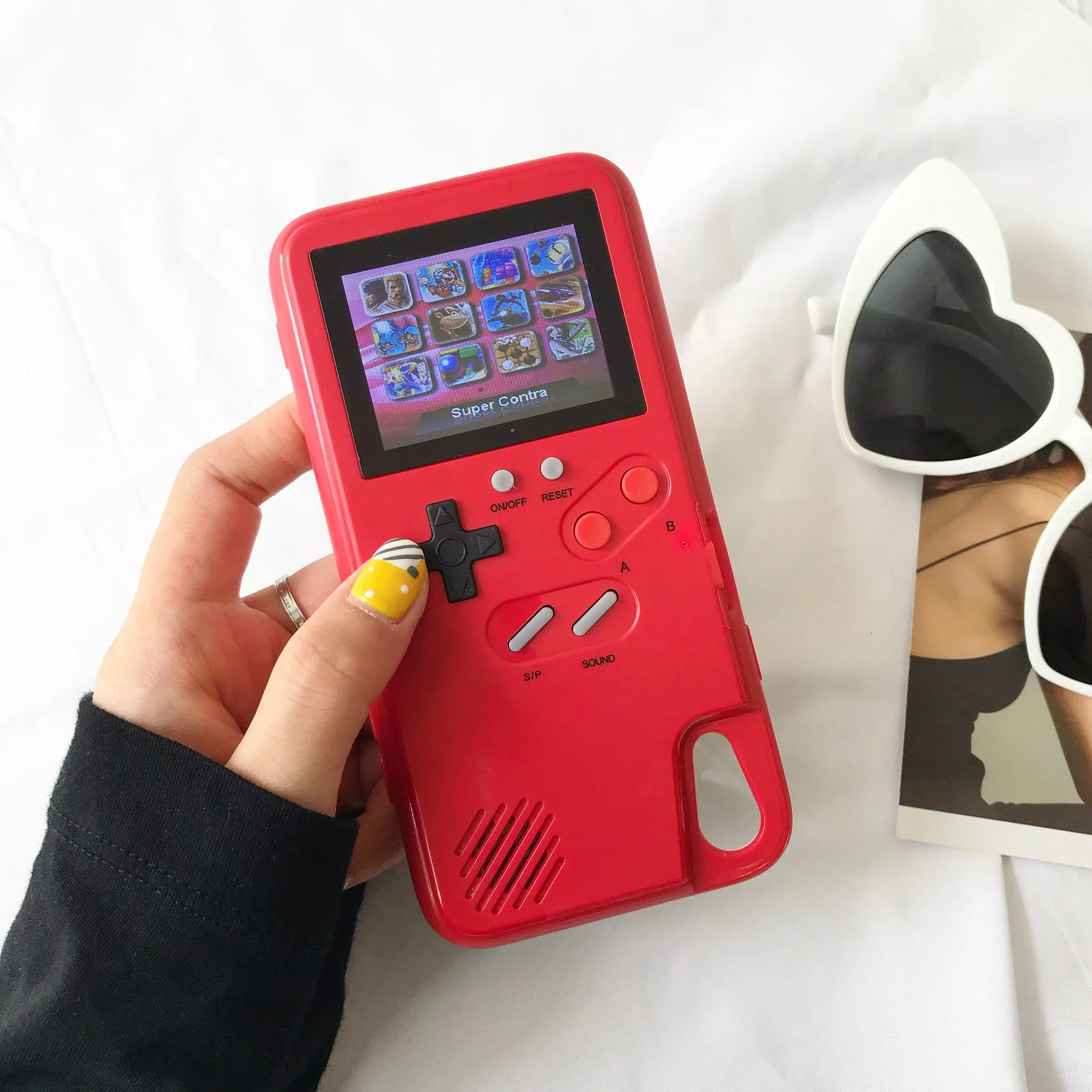 

Aertemisi Gameboy Case for iPhone 6 6s 7 8 Plus X XS Max XR,Retro 3D Gameboy Design Style Silicone Cover Case with 36 Small Game