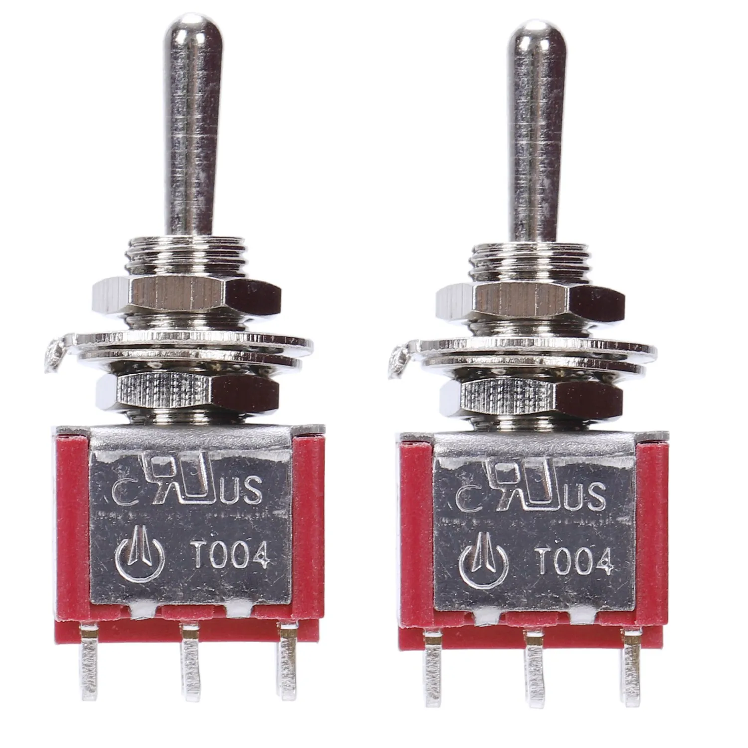 FLGT-3 AC125V 6A мини электрический селектор никелевый тумблер Dpdt ВКЛ-ВЫКЛ. красный